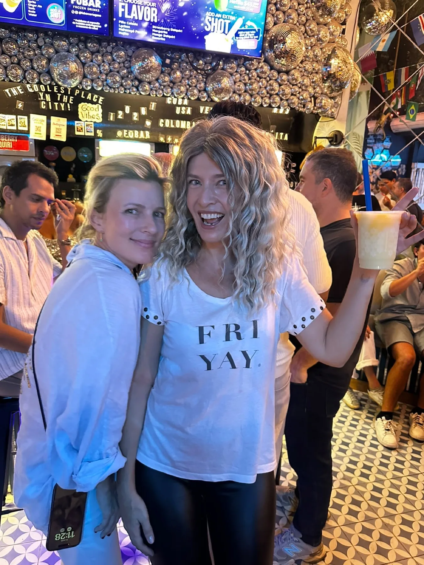 Friends celebrating a night at FÜBAR